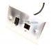 Placa Tapa HDMI 1.4 (4k) + Jack RJ45 Cat5e ponchable Aluminio